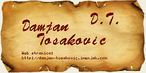 Damjan Tošaković vizit kartica